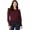 Sofia Jeans by Sofia Vergara Women's Pointelle Sleeve Sweater