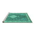 thumbnail image 2 of Ahgly Company Machine Washable Indoor Round Persian Turquoise Blue Traditional Area Rugs, 6' Round, 2 of 4
