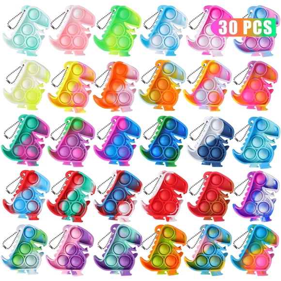 Fidget Toy Genuvi Dinosaur Party Favors Pop, 30 unidades para niños de 4 a 8 años