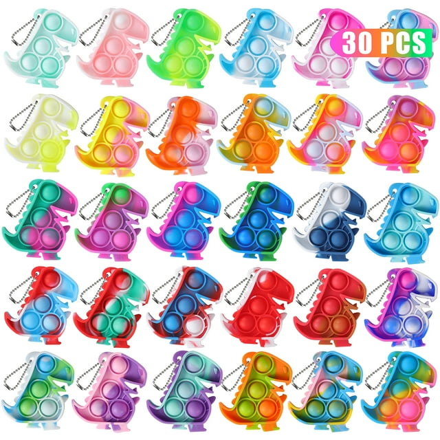 Fidget Toy Genuvi Dinosaur Party Favors Pop, 30 unidades para niños de 4 a 8 años