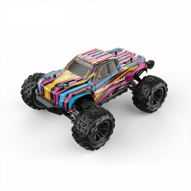 bedienty 5x Voiture RC MJX Améliorée avec Performance 4WD Sans Balais Tout-Terrain Camion RC RougeBleu