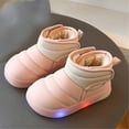 thumbnail image 4 of XXWXYD Girl Toddler Boots Children's Snow Boots Plus Velvet Thick Warm Boots Cool Light Up Boys Cotton Boots Girls for Fashion Breathable Comfortable Shoe(2-2.5 Years,Pink), 4 of 9