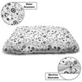 thumbnail image 3 of Clocks Pet Bed, Clockworks Theme with Gears Roman Numeral Hours Timer Mechanism Monochrome Pattern, Resistant Pad for Dogs and Cats Cushion with Removable Cover, 24" x 39", Black White, by Ambesonne, 3 of 4