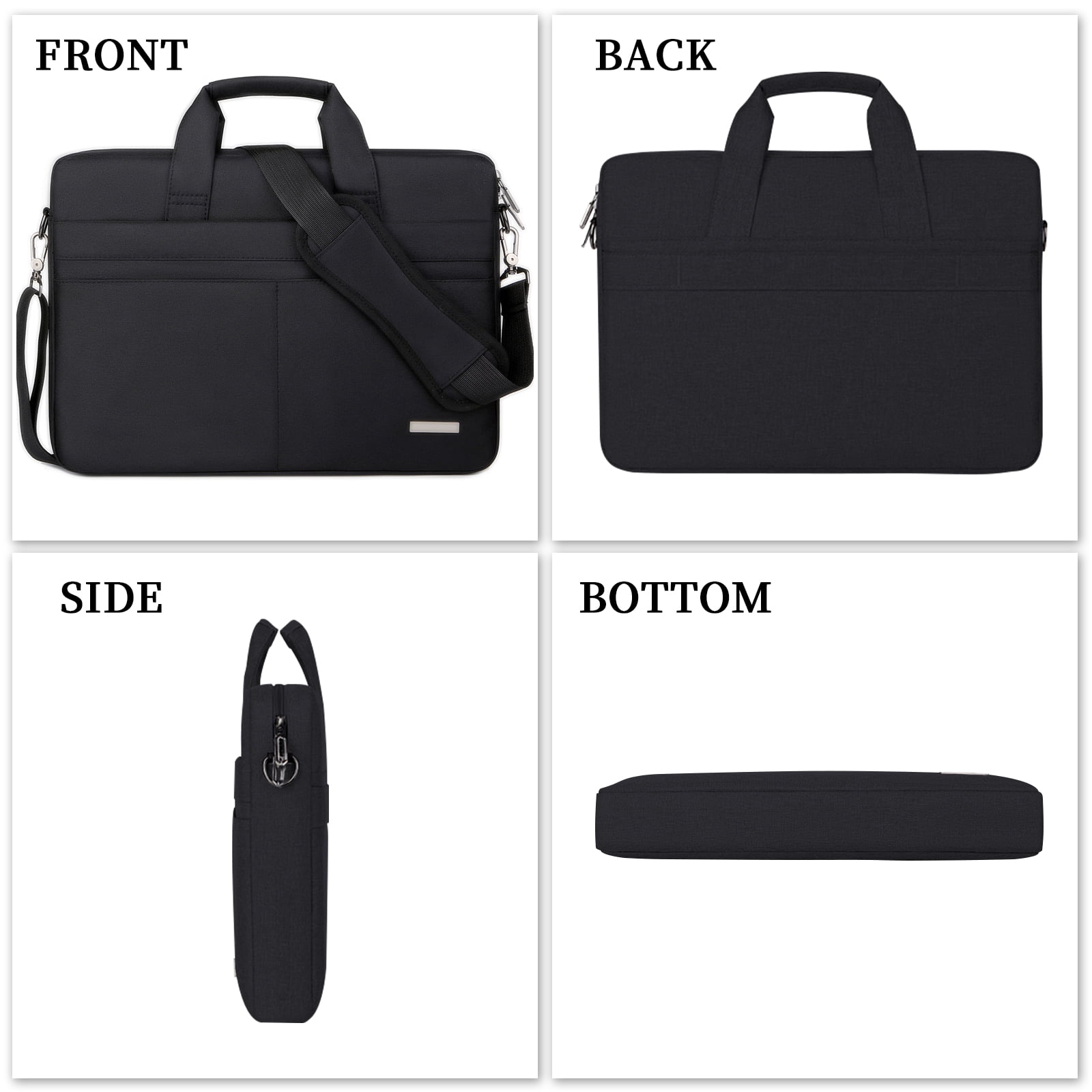 Ogetok 17.3 inch Laptop Sleeve Case Compatible Most of Notebook Computer, Briefcase with Hidden Handle Multiple Pocket Carrying Bag, Black