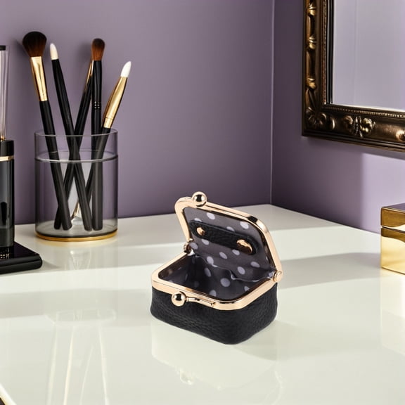 OFFIGAM Ring Storage Case Vintage Design Black Organization 1Pack