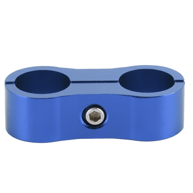 Hose Clamp, Length 44mm Hose Bracket Fitting, Durable 6AN Reusable Oil Line For Fuel Hose Blue