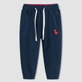 thumbnail image 2 of 12-18 Months Toddler Boys Pants Fleece Lined Thick Straight Leg Elastic Waist Cozy Sweatpants with Side Pockets Fall Winter Casual Wear for Boys 12 18 Months 2T 3T 4T 5T 6T,Dark Blue, 2 of 4