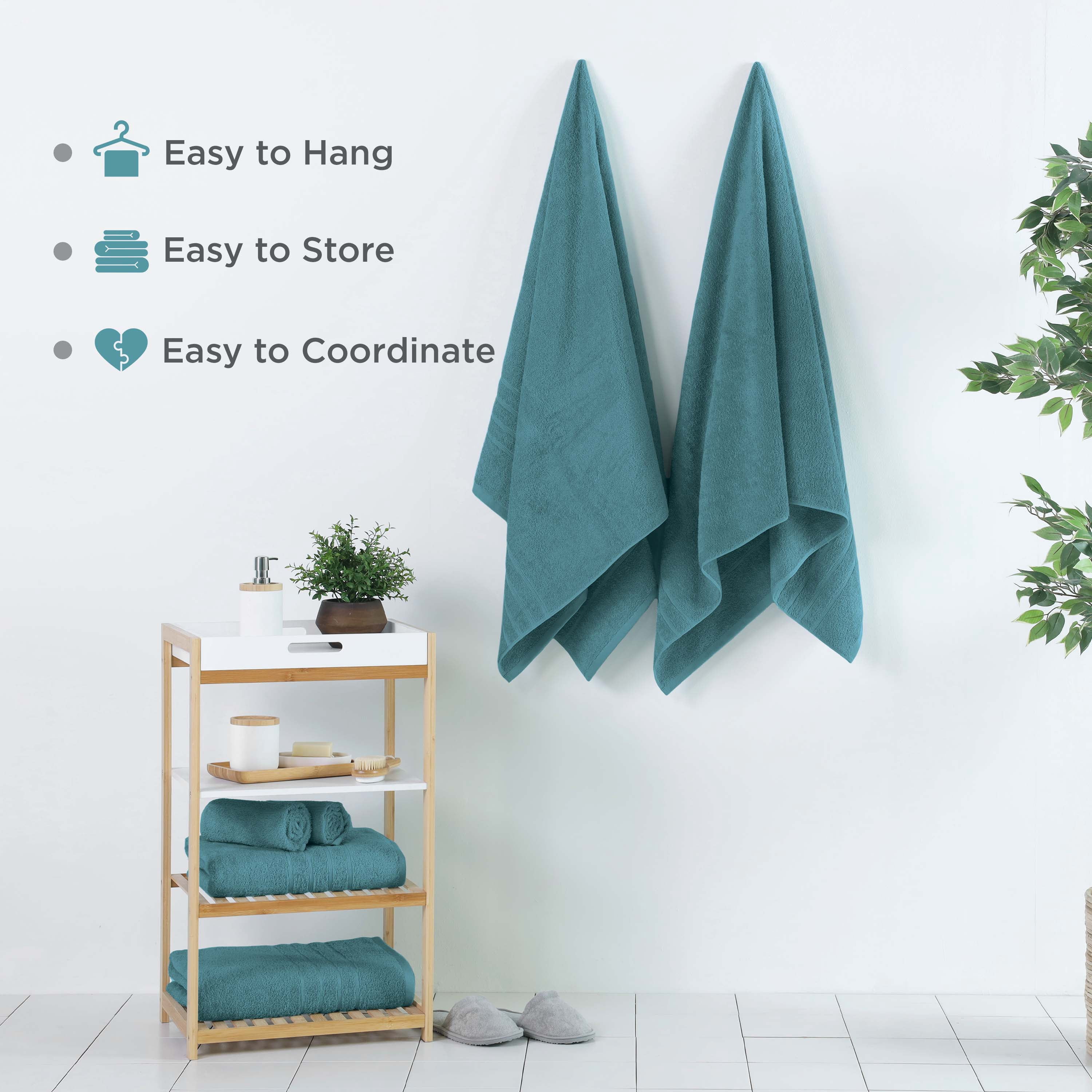 Martex 2-Pack Bath Sheet Set | 100% Cotton Extra Large 33" x 65" Towels | Larkspur Teal