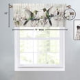 thumbnail image 4 of Hummingbird Valance Rod Pocket Window Curtain for Kitchen Spring Botanical Floral Green Leaves Bird Privacy Window Valances for Living Room Kitchen 54 by 18 in, 1 Panel, 4 of 6