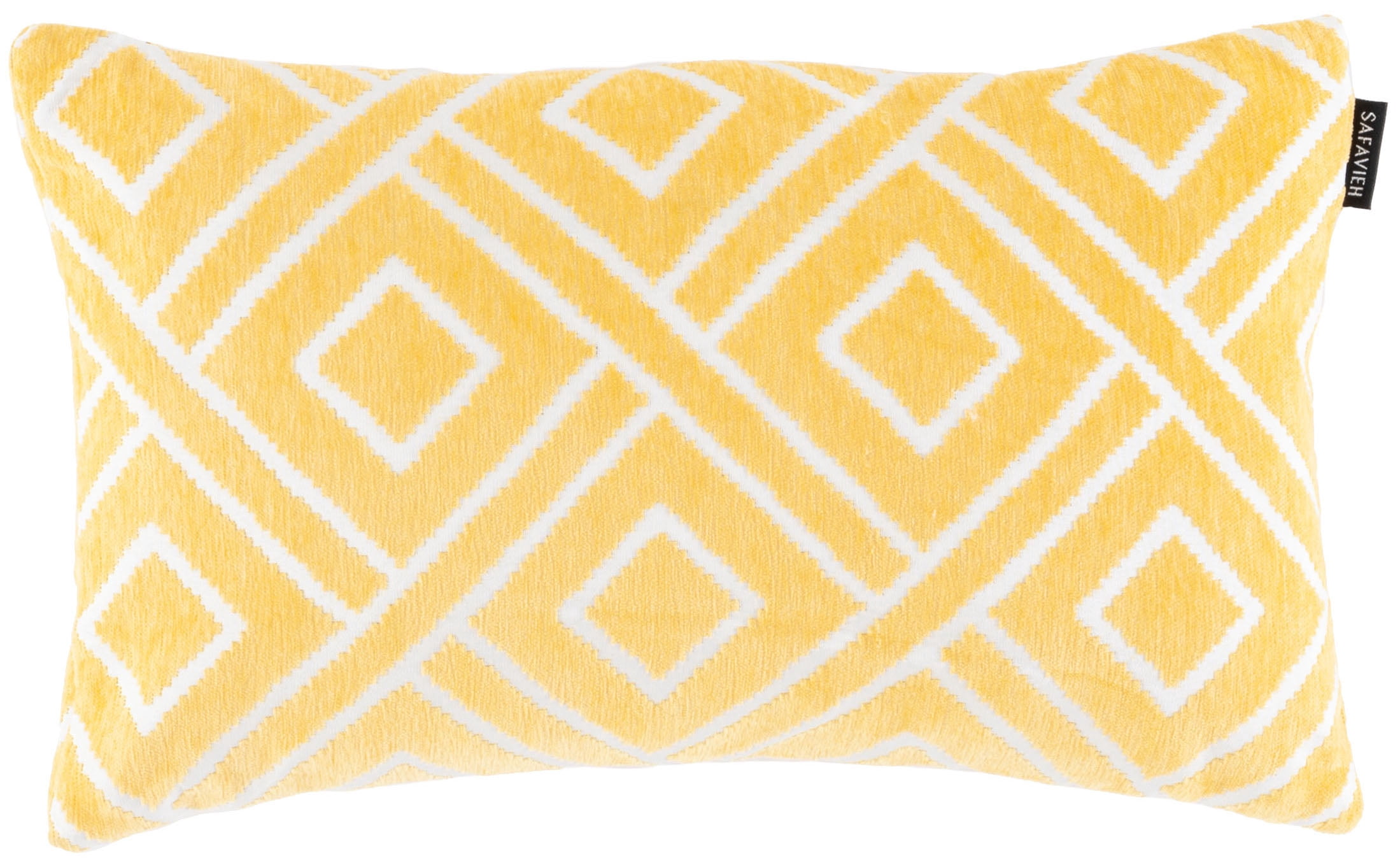 SAFAVIEH Triska Diamond Pillow, 12" x 20", Yellow