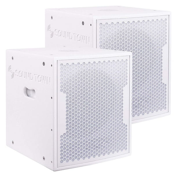 Sound Town 2Pack 15" 3200 Watts Powered PA DJ Subwoofers with Speaker