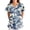 Blue, variant on Print Scrub Tops Women Summer Casual Working Nurse Uniforms Comfortable Nursing Tunic with Pockets Floral Print Short Sleeve Tee Tops Workwear
