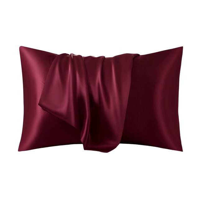 Wozhuo Taie d'Oreiller en Soie 2 Pack Réversible Réversible Housse d'Oreiller Rafraîchissante pour un Meilleur Sommeil