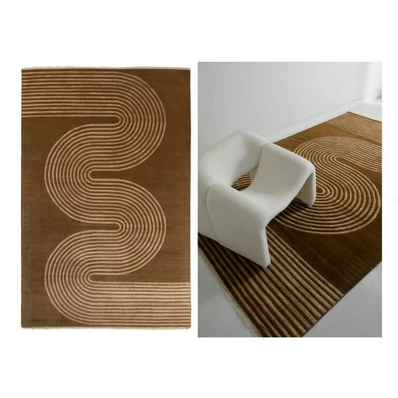 Handmade Modern Geometrical Design Hand Tufted Area Rug Hand Tuft Wool Rug