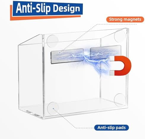 Tekola Magnetic Pen Holder, Magnetic Dry Erase Marker Holder, magnetic pen holder for refrigerator, whiteboard , Pens, Pencils, Non-slip Acrylic Magnetic Marker Holder- Transparent, 1 Pack