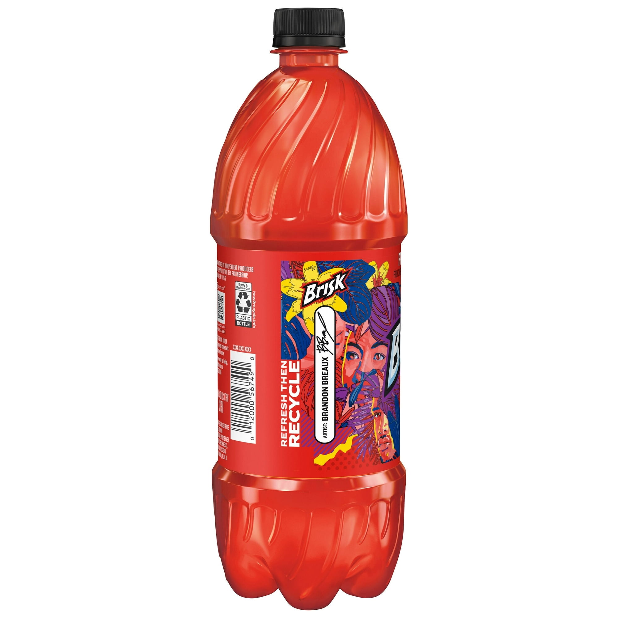 (6 pack) Lipton Brisk Fruit Punch Juice, 1 Liter, Bottle(1Count)