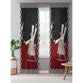 thumbnail image 5 of Sheer Curtains 96 Inches Long, Red Black Chef Semi Sheer Curtains Light Filtering Window Treatment, Cartoon Cute Watercolor Cooking Checkered Privacy Voile Drapes for Living Room Bedroom 52x96 Inch, 5 of 7