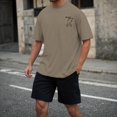 thumbnail image 6 of kpoplk Men's Daily Essential T-Shirt Big and Tall Relaxed Fit Short Sleeve Crew Neck Soft Cotton Blend Graphic Print Tee Size XXL,Coffee, 6 of 7
