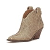 JESSICA SIMPSON Womens Beige Front Notch Embellished Zadie Pointed Toe Stacked Heel Slip On Western Boot M main image 1