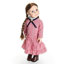 The Queen's Treasures 18 Inch Doll Clothes, Little House on The Prairie Realistic Laura Ingalls Red Check Dress Outfit,  Compatible For Use With American Girl Dolls