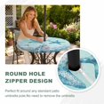 thumbnail image 4 of Round Outdoor Tablecloth with Umbrella Hole and Zipper, Coastal Starfish Blue Tablecloth with Elastic Waterproof, Summer Beach Nautical Coral Patio Table Covers for 55" - 60" Picnic Pool Tables, 4 of 9