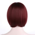 thumbnail image 3 of Onedor 10" Short Straight Hair Flapper Cosplay Costume Bob Wig (Burgundy), 3 of 7