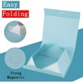 thumbnail image 4 of Skivra Blue Gift Box with Ribbon - 1 Pack, 6x6x3 Inch Small Collapsible Luxury Box with Lid, Magnetic Closure, Rectangle, Wedding Gifts, Shredded Paper Filler & Card, 4 of 14