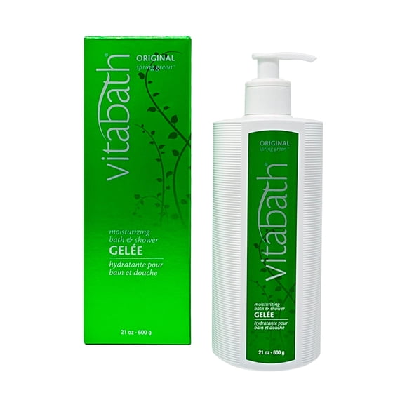 Vitabath Original Spring Green Gel hidratante para baño y ducha, rejuvenecimiento botánico embriagador de la piel, cuidado de la piel seca, limpiador corporal y gel espumoso - 21 oz