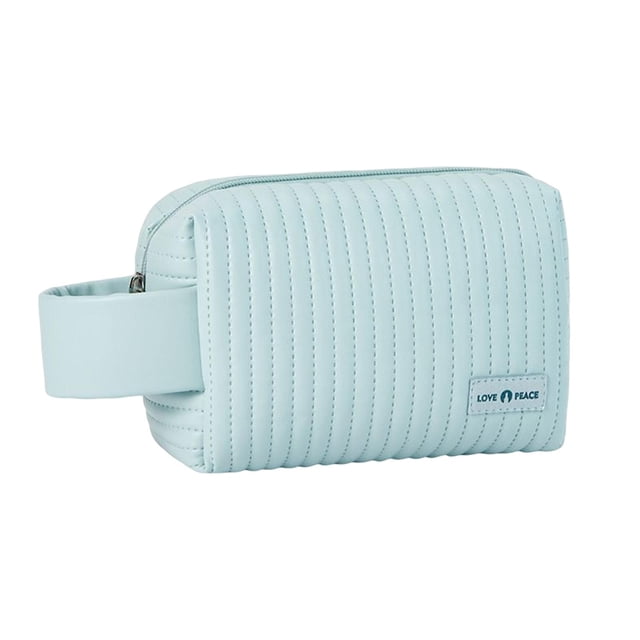 Neceser de viaje Zulema Neceser de maquillaje de cuero PU impermeable Azul
