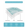thumbnail image 5 of Quilts Twin Size Bedding Set, Teal Palm Leaves Lightweight Quilted Comforter, Summer Tropical Botanical Coastal Soft Reversible Bedspread Coverlet with Pillow Covers for All Season, 68" x 86", 5 of 7