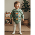 thumbnail image 6 of BemeyourBBs Infant Baby Boy God Says I Am Dinosaur Outfit Bubble Rompers Sweatshirt Long Sleeve Crew Neck Cute Fall Winter Spring Jumpsuit Christian Baby Clothes, 6 of 9