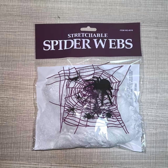 XIUWD Buy 5 Get 2 Fr Stretchable Spider Webs Halloween Decorations, Fake Stretch Cobwebs with Spiders, Spooky Artificial Spider Cotton for Haunted House, Indoor & Outdoor Halloween Party Yard Decor