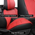 thumbnail image 5 of EKR Custom Fit Mustang Car Seat Cover for Ford Mustang Fastback EcoBoost, EcoBoost Premium,GT, GT Premium 2015 -2026 ,Rear Row Backrest 50/50 Split ,Full Set Leather Seat Covers(Black/Red), 5 of 5
