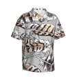 thumbnail image 2 of Owl Bird Feathers Men's 3d Print Casual Button Down Shirts, Novelty Hawaiian Short Sleeves L, 2 of 8