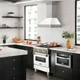 thumbnail image 2 of ZLINE 30 In. Autograph Edition Wall Mount Range Hood in Stainless Steel with White Matte Shell and Gold Handle (8654STZ-WM30-G), 2 of 5