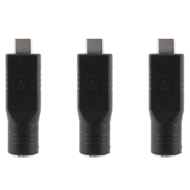 Adaptador de carga con conector de CC de 7,4 x 5,0 mm a USB-C tipo C para computadora portátil y teléfono.
