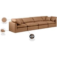 thumbnail image 2 of Meridian Furniture Indulge 140" Contemporary Orange Vegan Leather Modular Sofa, 2 of 9