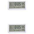thumbnail image 4 of QualitChoice Clock Simple Style LCD Thermometer Hygrometer Smart Temperature Black White Clocks Snooze Mode Large Screen White 2Set, 4 of 6