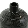 thumbnail image 5 of DecMode 15" Black Ceramic Vase with Geometric Etchings, 5 of 10
