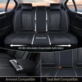 thumbnail image 4 of FLORICH Front Pair Car Seat Covers, Premium Faux Leather Seat Protectors, Breathable Material Cushions Universal Fit for Most Cars, Black & Green, 4 of 8