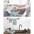 thumbnail image 5 of Beach Coastal Blue Kitchen Dish Towels for Drying Dishes Set of 3, Nautical Shell Starfish Coral Summer Waffle Weave Microfiber Hand Tea Bathroom Towels Quick Dry & Absorbent Towel 15.7x23.6, 5 of 7