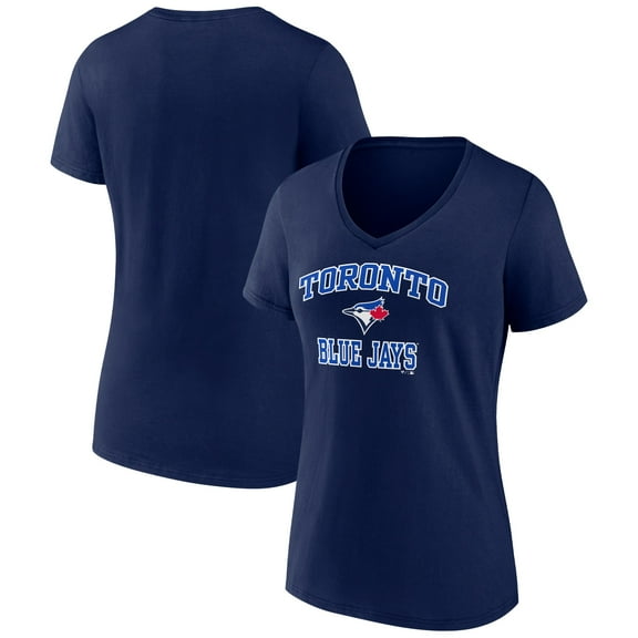 Women's Navy Toronto Blue Jays Heart and Soul V-Neck T-Shirt