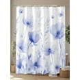 thumbnail image 4 of Shower Curtains Vintage Floral Bath Curtain Watercolor Flowers Blue Waterproof Bathroom Shower Curtain Set with Hooks Decoration 72 x 72 Inches, 4 of 7
