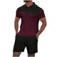 thumbnail image 1 of Pantalones Cortos para Hombre Conjunto de Trajes de 2 Piezas, Moda Mock Bolsillo Botón de Color Sólido Solapa Tops Cortos de Cintura Elástica, 1 of 9