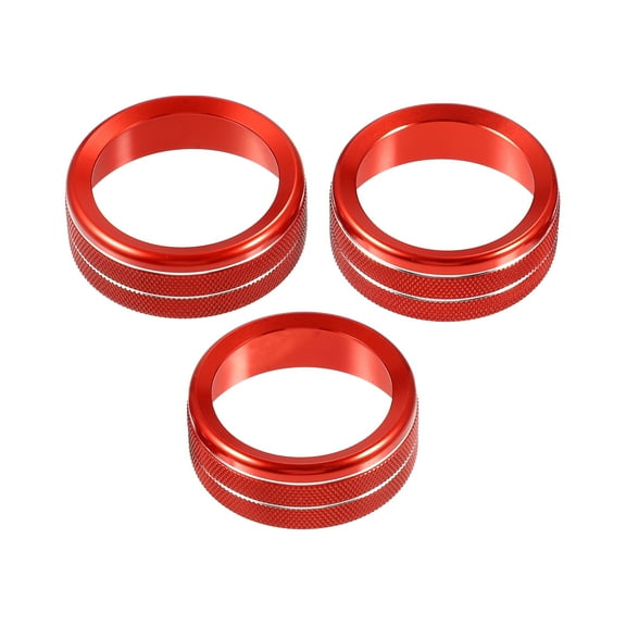 Unique Bargains Car Air Conditioner Knobs AC Radio Switch Knob Cover for Jeep Wrangler JL JLU 18-22 Red (Set of 3)