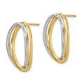 thumbnail image 3 of FB Jewels 14K Two Tone Gold Polished Versatile Post Earrings, 3 of 5