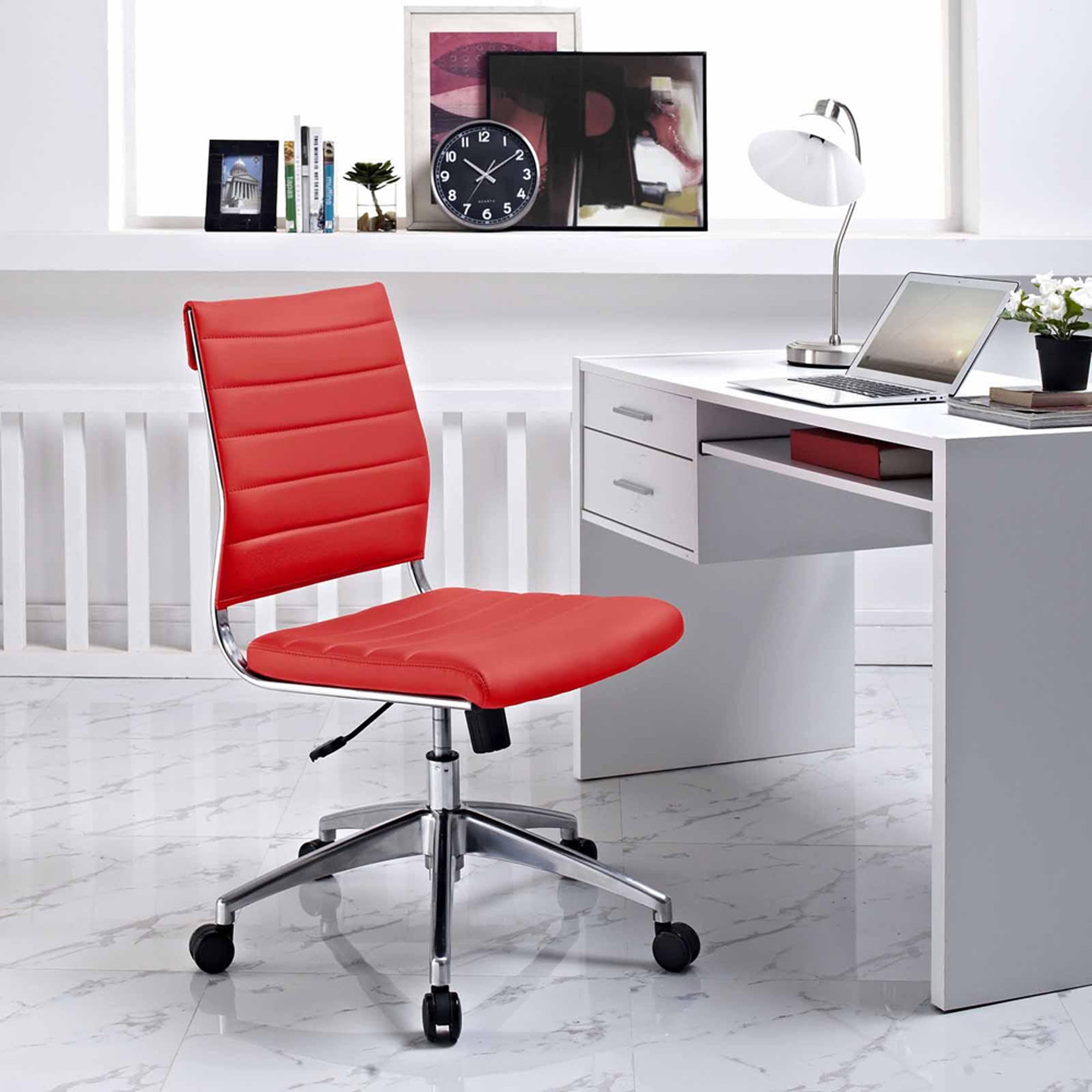 Modway Jive Armless Midback Leatherette Office Chair, Multiple Colors