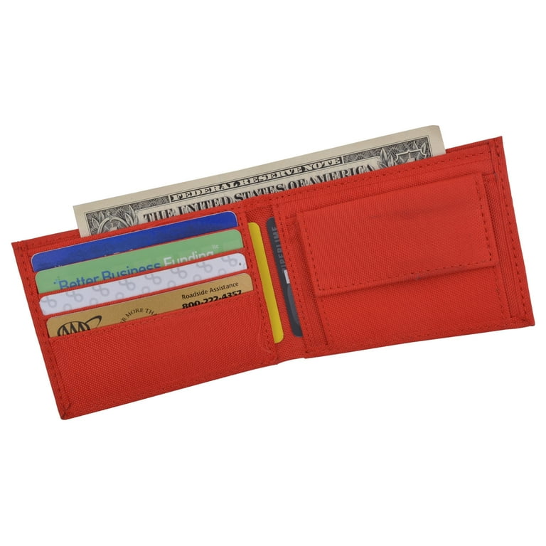 New Boys Slim Thin Nylon Bifold Wallet with Coin Pouch Walmart
