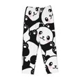 Goofa Seamless Pattern Cute Panda Printed Soft Pajama Pants for Women ...