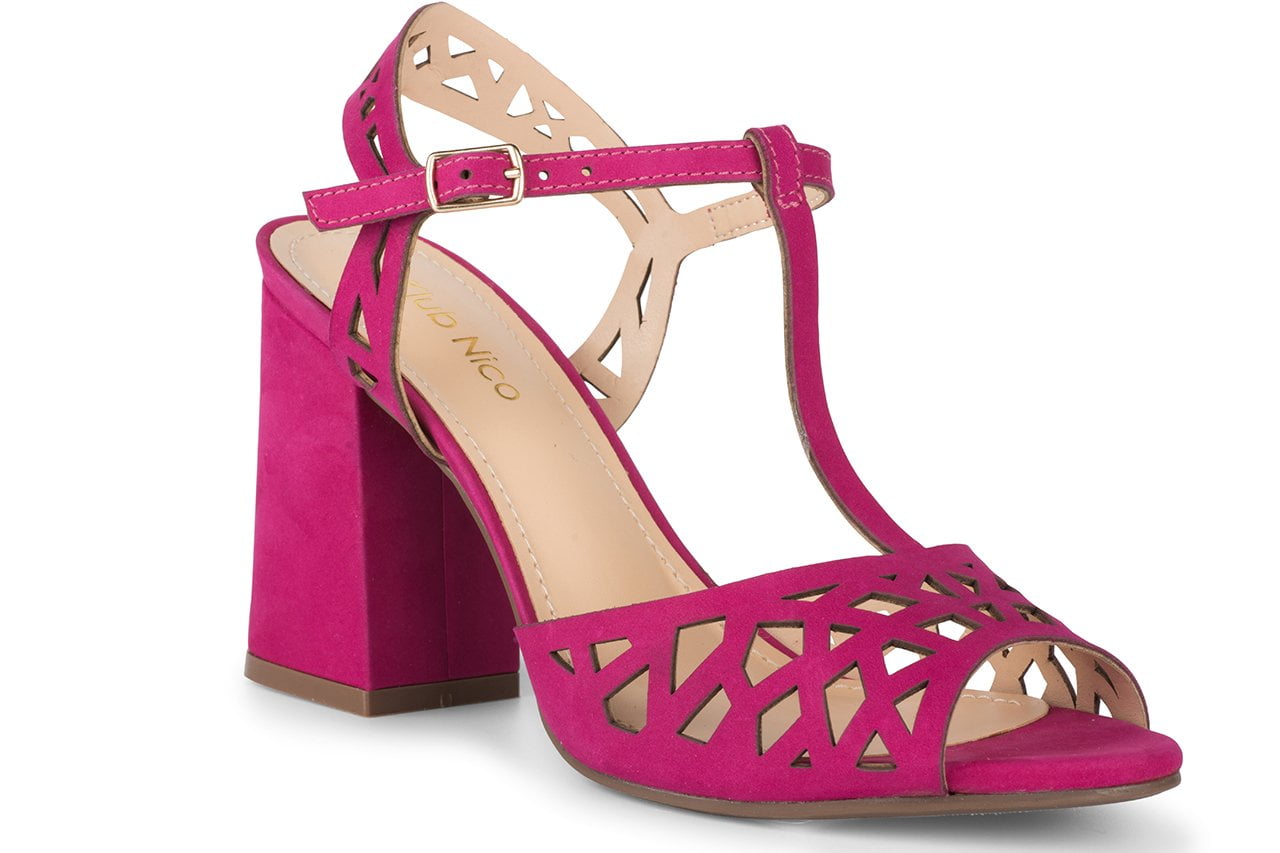 magenta suede heels